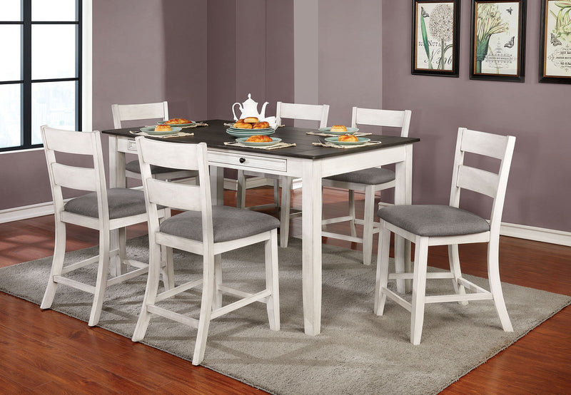 Anadia - Counter Height Table - Antique White / Gray