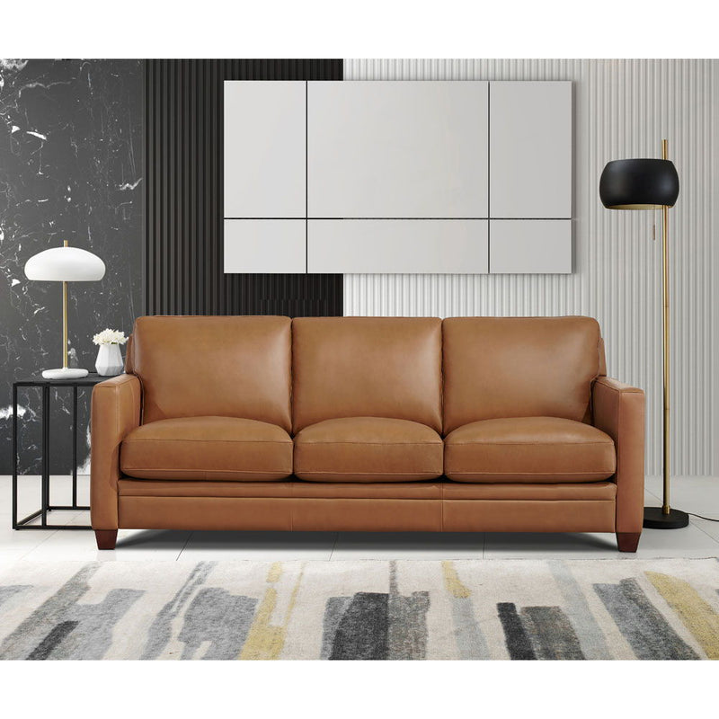 Naples - Leather Sofa - Cognac