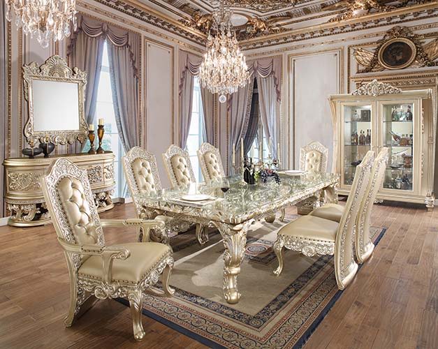 Vatican - Dining Table - Champagne Silver Finish