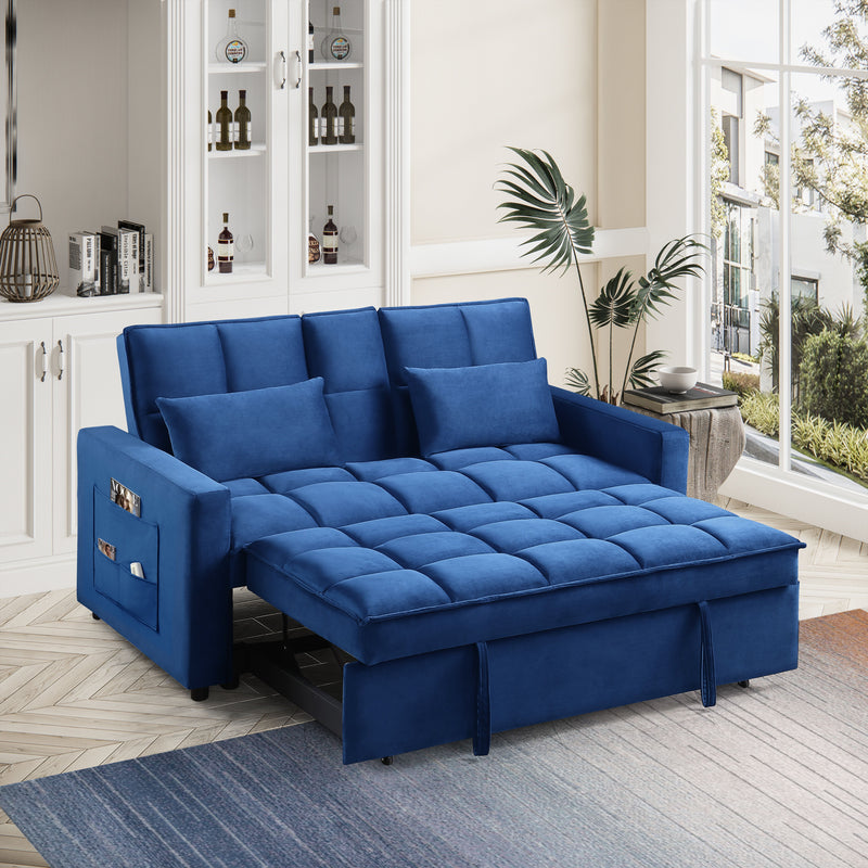 66.25'' Velvet Pull Out Sofa Sectional