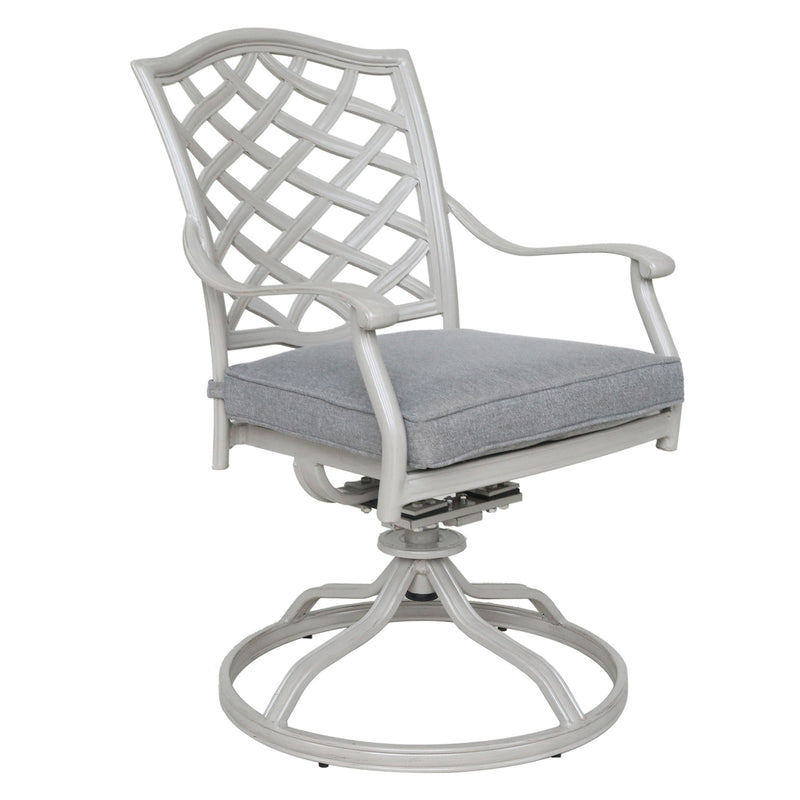 Modern Outdoor 7 Piece Aluminum Dining Set With Swivel Chairs - Basalt