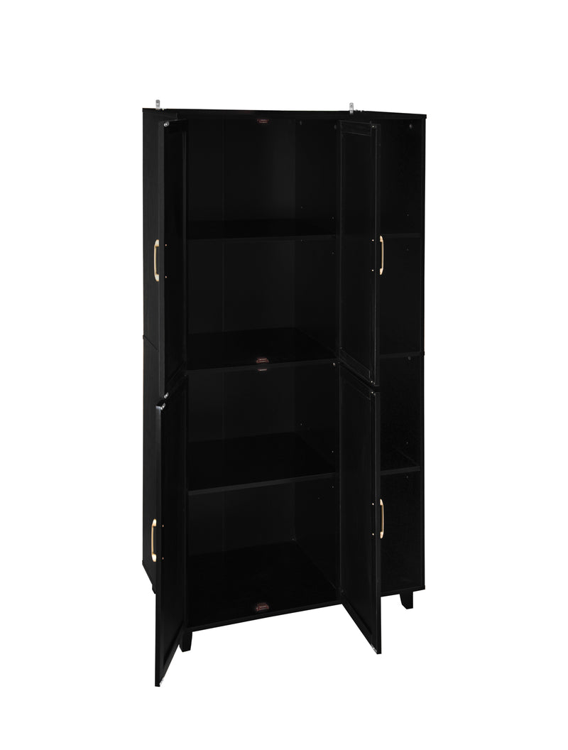 4 Door Cabinet with 4 Shelves with 4 Adjustable Inner Shelves, Storage Cabinet