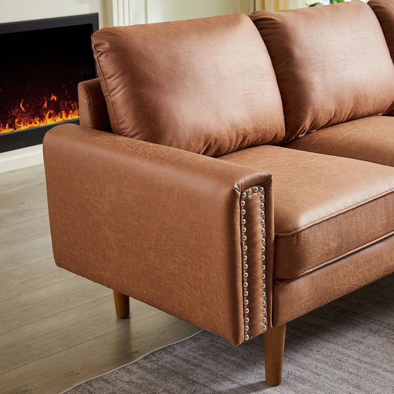 L-Shape Sofa Couch With Chais Mid-Century, Strong Leg And Design That Will Complement Any Living Space, Left Chaise