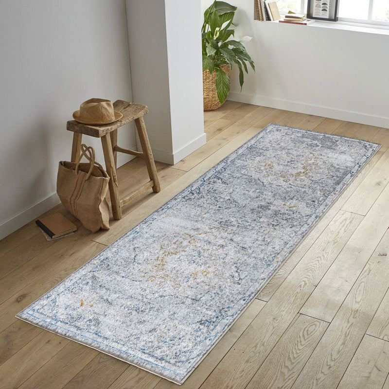 Legacy - 2'7" X 7' Polypropylene Area Rug - Multi / White