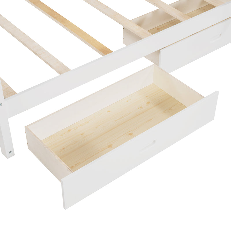 Twin-Over-Twin Bunk Bed with Ladders and Two Storage Drawers (White)(OLD SKU:LT000265AAK)