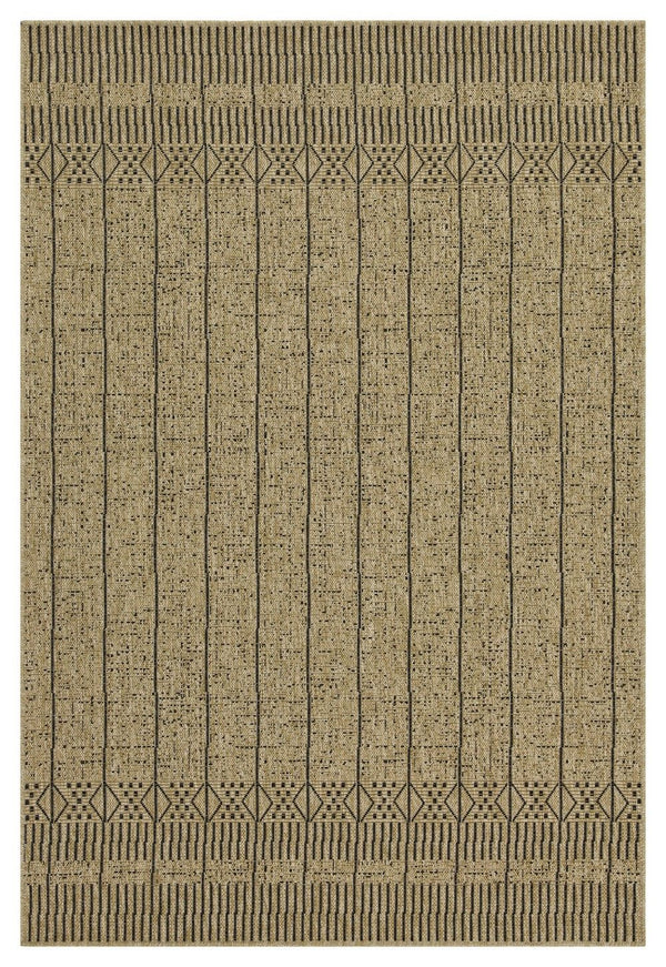 Earth - 5'3" X 7'3" Indoor / Outdoor Area Rug - Jute / Black