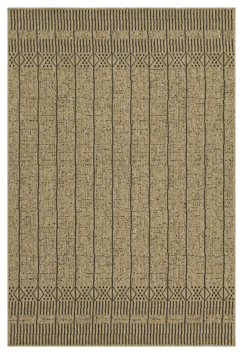 Earth - 5'3" X 7'3" Indoor / Outdoor Area Rug - Jute / Black