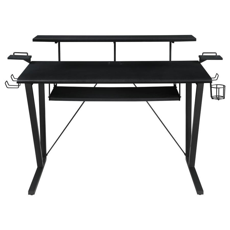 Wedalia - Computer Gaming Desk With Utility Hook - Black