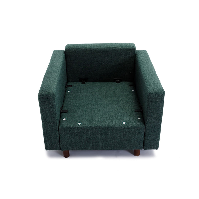 2 Seat Module Sectional Sofa Couch With 2 Ottoman For Living Room, Seat Cushion And Back Cushion Non-Removable And Non-Washable