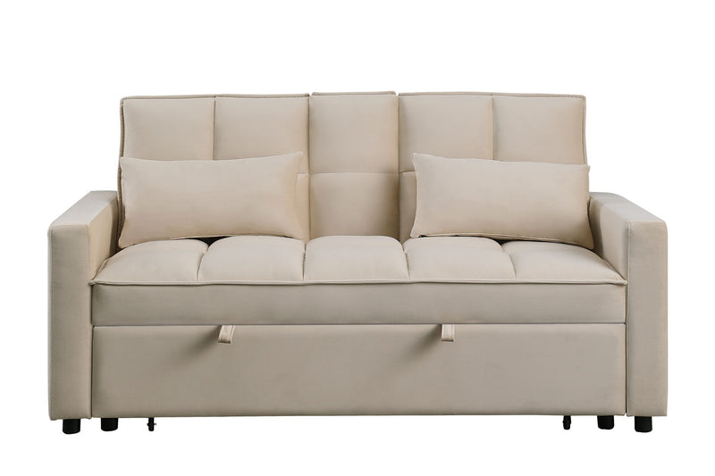 66.25'' Velvet Pull Out Sofa Sectional