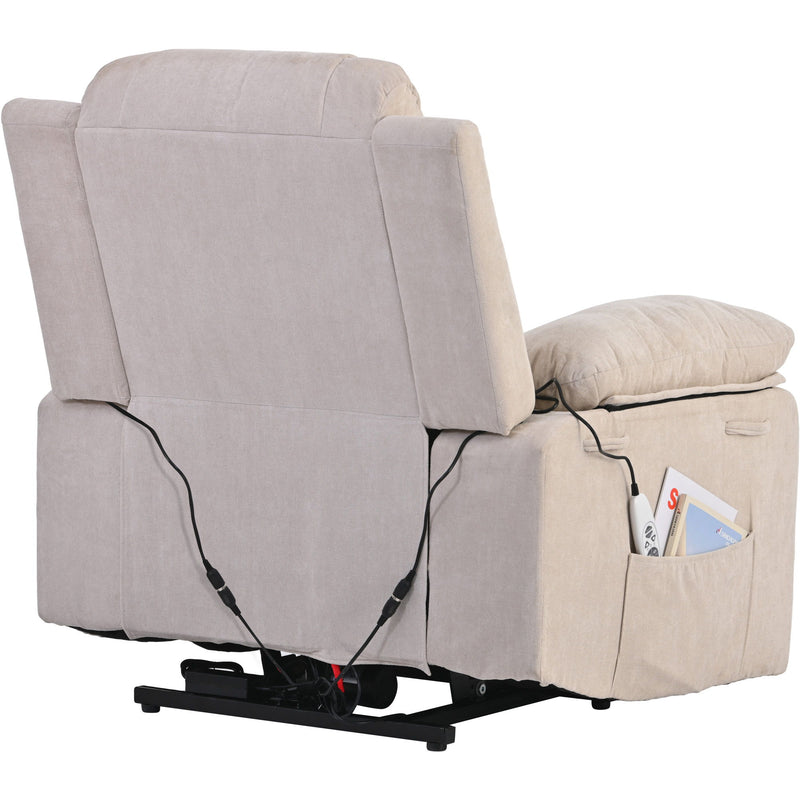 Massage Recliner Power Lift Chair For Elderly With Adjustable Massage And Heating Function, Recliner Chair With Infinite Position And Side Pocket For Living Room