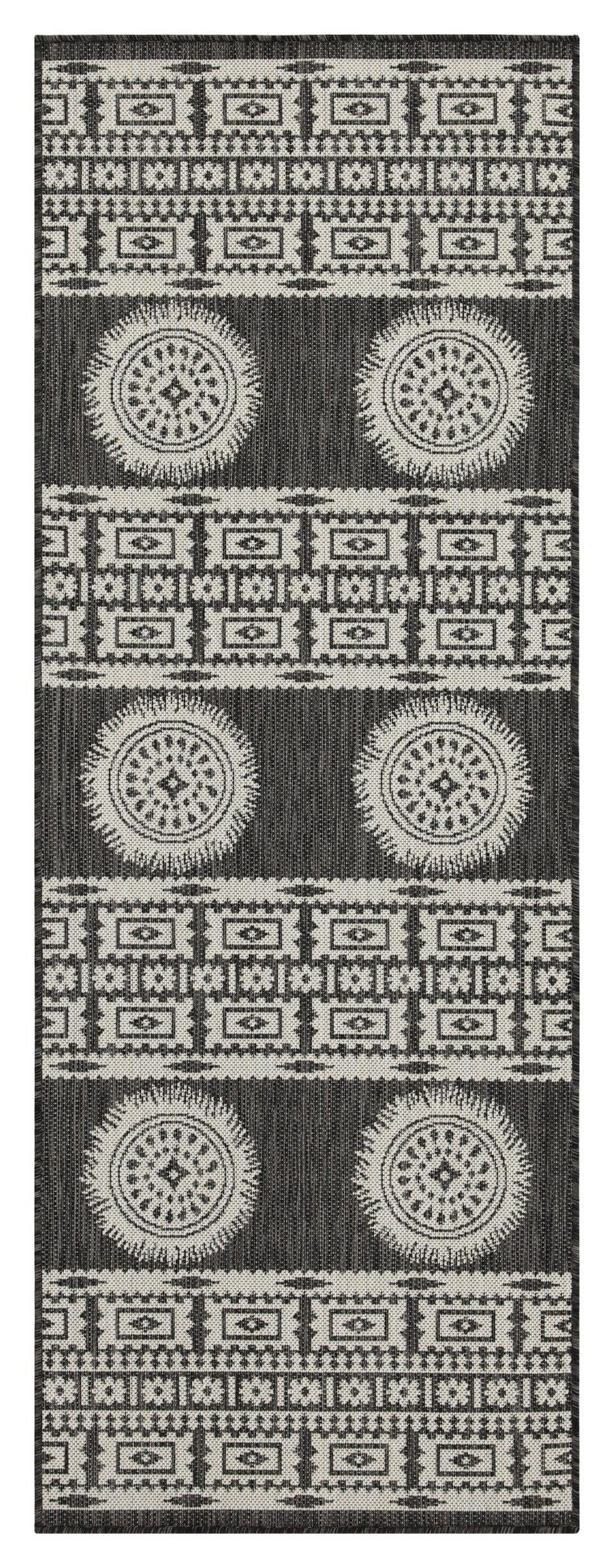 Sunshine - 5'3" X 7'3" Indoor / Outdoor Area Rug Polypropylene - Anthracite