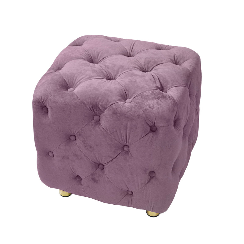 Modern Velvet Upholstered Ottoman, Exquisite Small End Table, Soft Foot Stool, Dressing Makeup Chair, Comfortable Seat For Living Room, Bedroom, Entrance