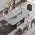 70.87" Modern Artificial Stone Dining Table, Can Accommodate 6-8 People - Gray