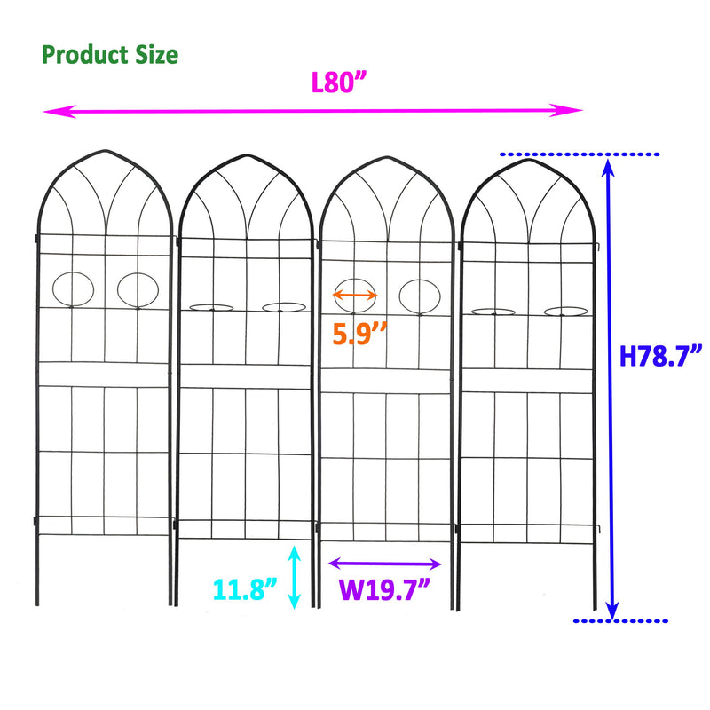 Metal Garden Trellis Rustproof Trellis For Climbing Plant, Outdoor Flower Support