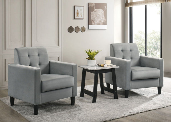 Hale - Velvet Armchairs And End Table Living Room (Set of 3)