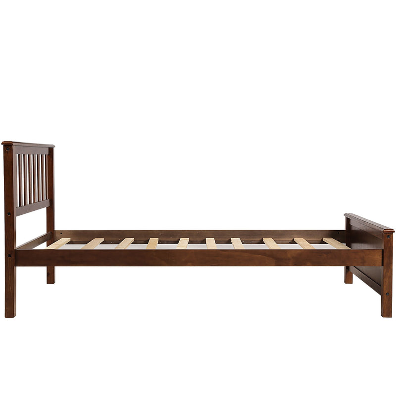 Platform Bed With Headboard, Footboard And Wood Slat Support