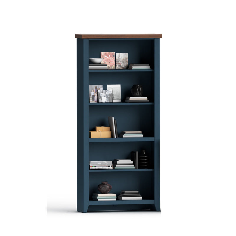 Nantucket - 72" High 5-Shelf Bookcase - Blue Denim And Whiskey