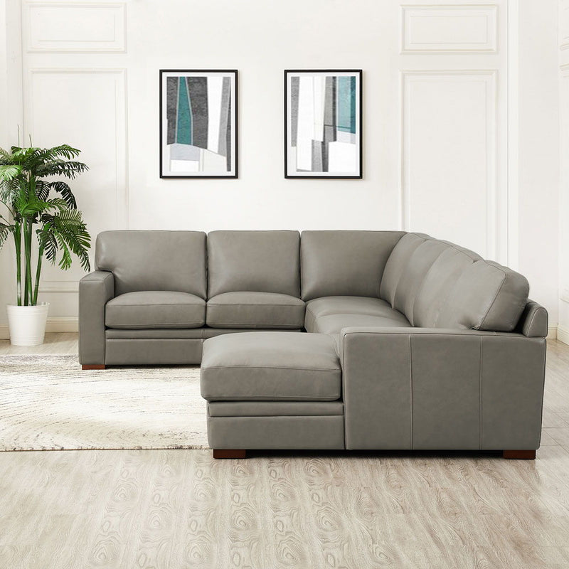 Dillon - Leather Right Chaise Sectional