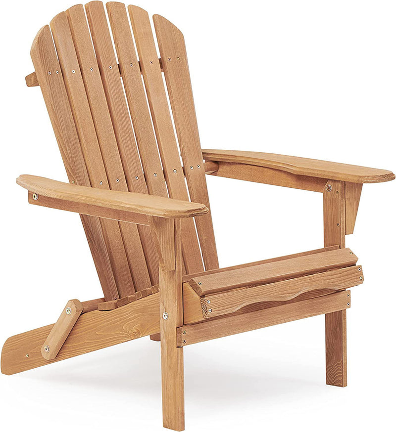 Lounge Patio Chair For Garden Outdoor Wooden Folding Adirondack Chair (Set of 2) Solid Cedar Wood Lounge Patio Chair For Garden