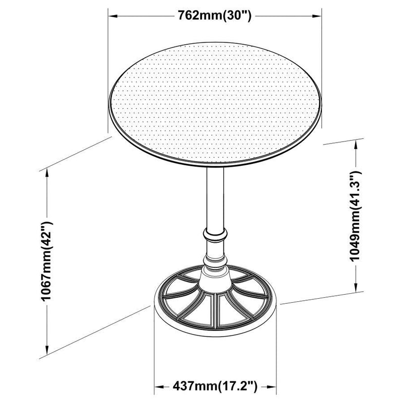 Oswego - Round Bar Table - Dark Russet And Antique Bronze