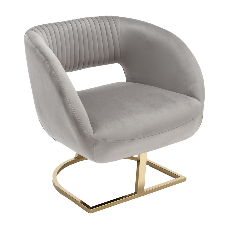 Coolmore - Upholstered Tufted Living Room Chair Textured Linen, Accent Chair With Metal Stand