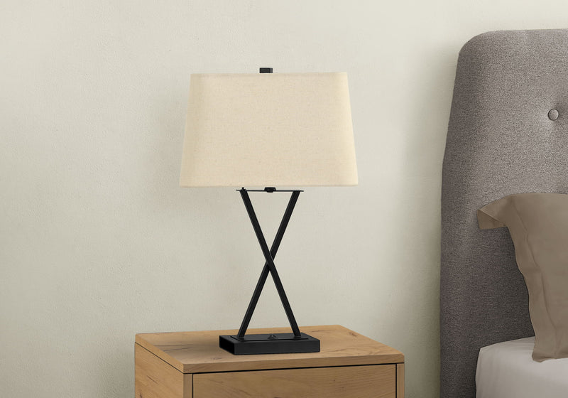 Lighting, Table Lamp, USB Port Included, Resin, Transitional - Black