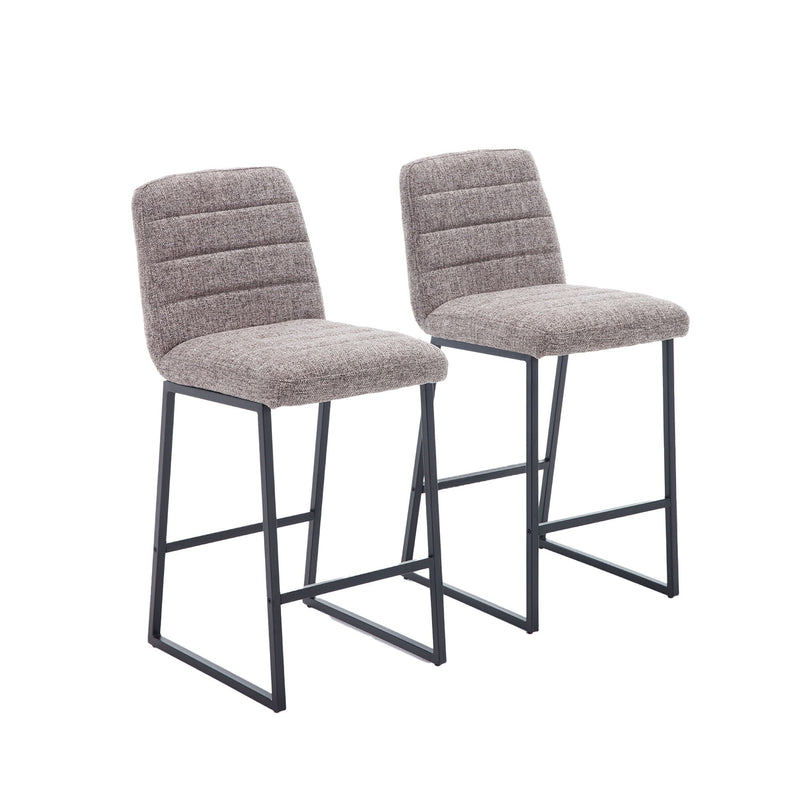 Low Bar Stools (Set of 2) Bar Chairs For Living Room Party Room Kitchen, Upholstered Kitchen Breakfast Bar Stools With Footrest