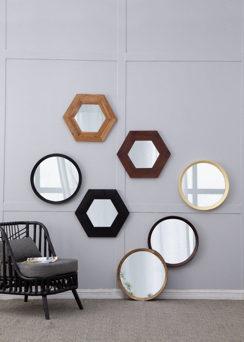 Transitional Decor Style Mango Wood Wall Mirror Wall Decor With Frame Of Solid Mango Wood For Bathroom, Entryway Console Lean Against Wall