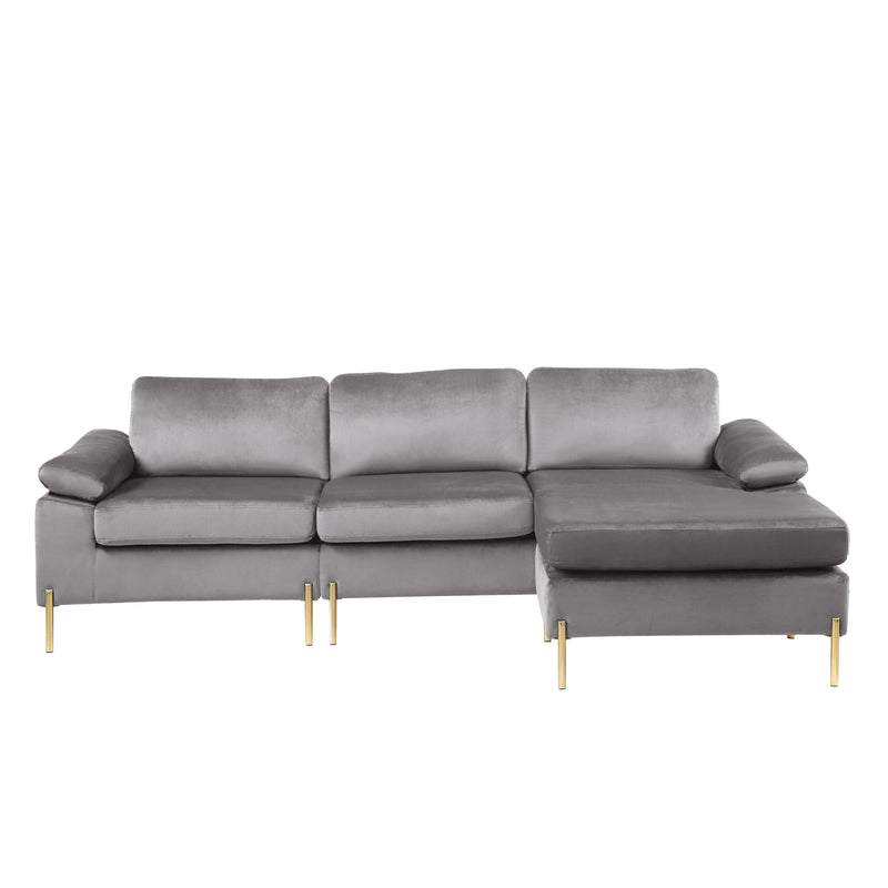 Shannon - Velvet Sectional Sofa With Chaise