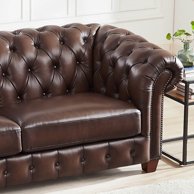 Versailles - Leather Sofa - Caramel