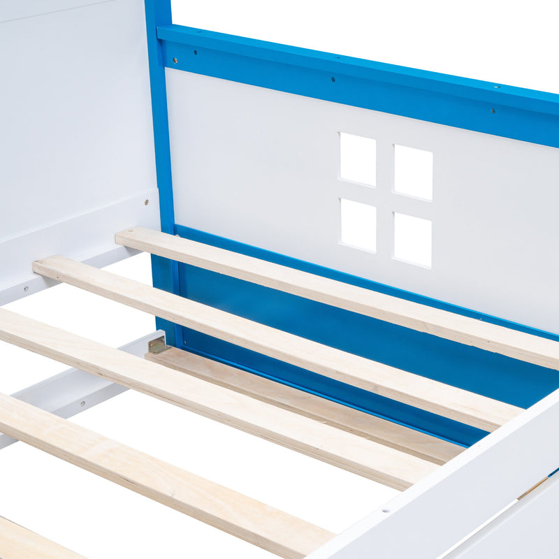 Wooden Daybed With Trundle And Sensor Light