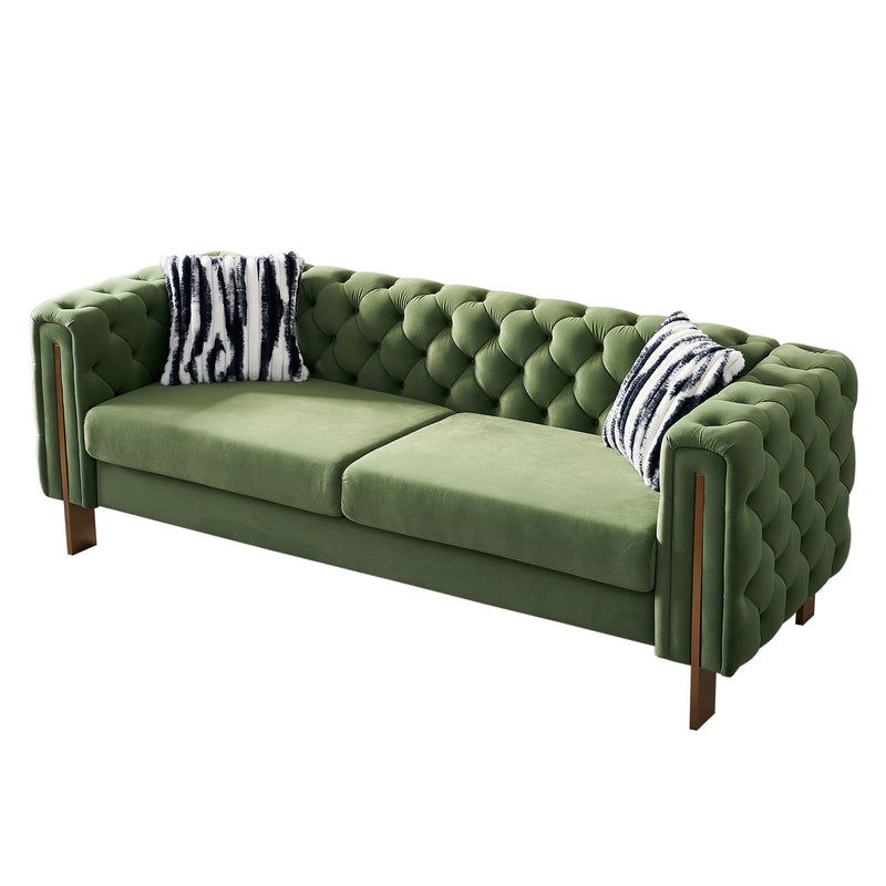 Chesterfield - Modern Tufted Velvet Living Room Sofa, 84.25''W Couch