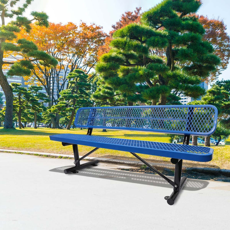 Outdoor Steel Bench With Backrest