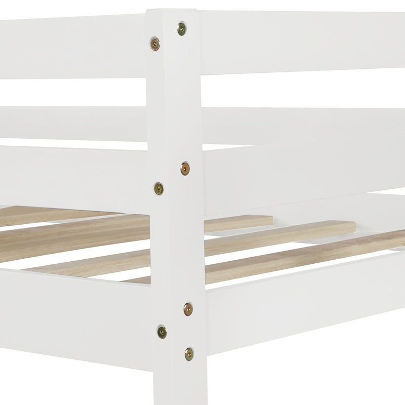 Twin over Twin/King (Irregular King Size) Bunk Bed with Twin Size Trundle, Extendable Bunk Bed   (White)(OLD SKU :LP000032AAK)