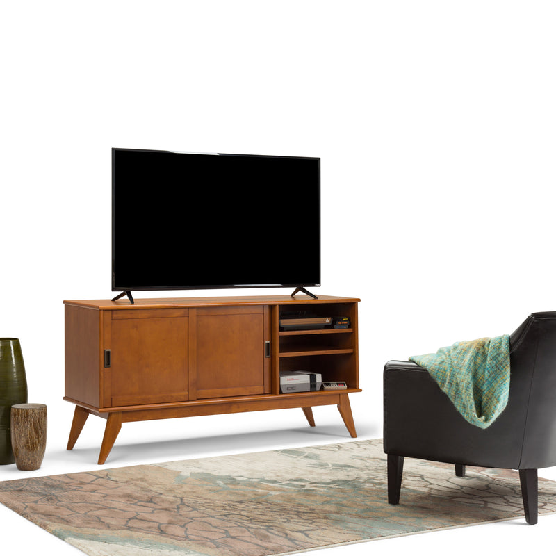 Draper - Mid Century Medium TV Media Stand - Teak Brown