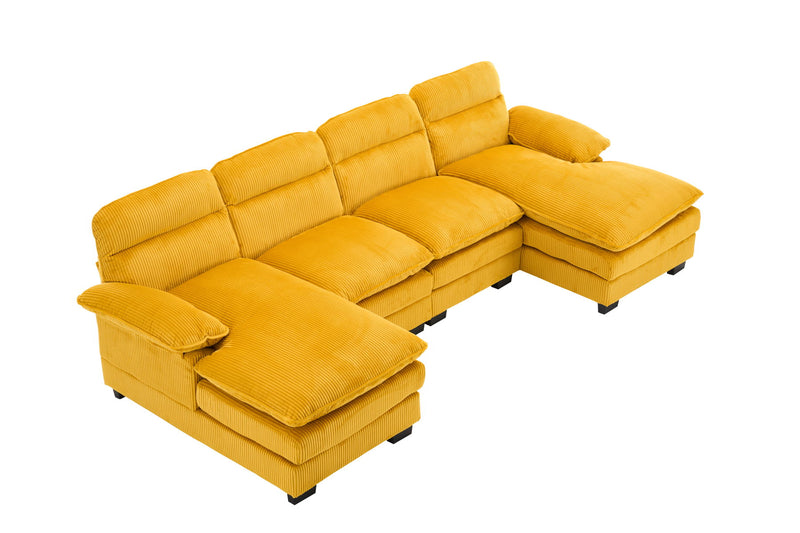 U-Shaped Profile Sofa, Including Two Single Seats And Two Chaise, Modular Sofa, Corduroy Sofa