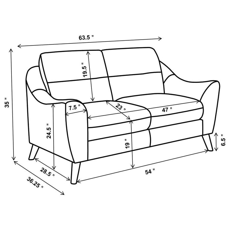 Gano - Upholstered Sloped Arm Sofa Set