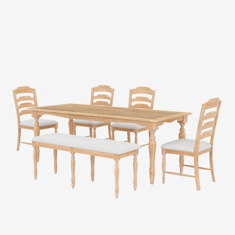 Topmax - Vintage Traditional Extendable Dining Table Set With Removable Leaf