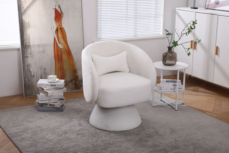 Swivel Accent Chair, Armchair Round Barrel Chair In Fabric For Living Room Bedroom