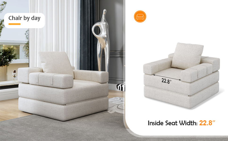 Single Sofa Chair That Converts To A Single Sofa Bed For Living Room, Guest Room, Playroom