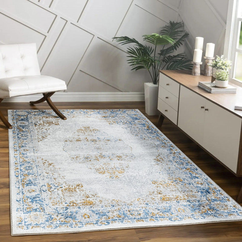 Legacy - 7'10" X 9'10" Area Rug Polypropylene - Multi / White