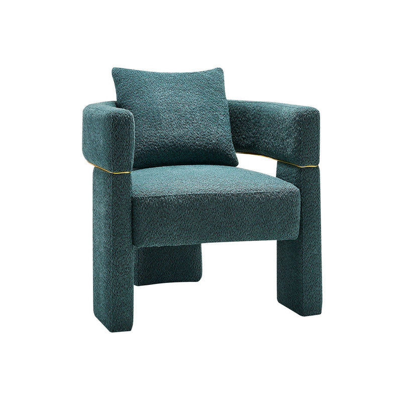 Wide Boucle Upholstered Accent Chair