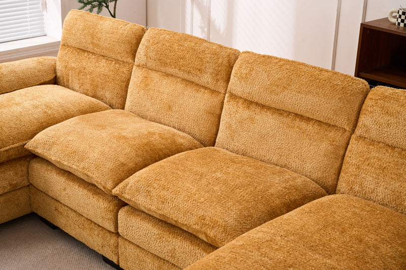 U-Shaped Profile Sofa, Including Two Single Seats And Two Chaise, Modular Sofa, Chenille Sofa