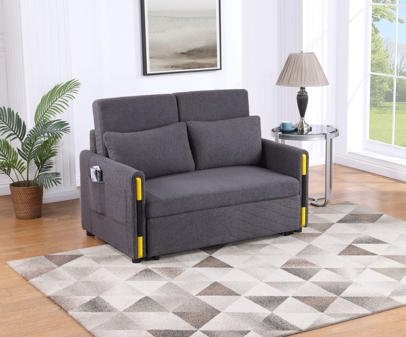 Percy - Teddy Velvet Sleeper Loveseat With Dual-Pull Sleeper Design