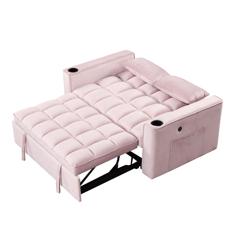 Multi Functional Sofa Bed With Cup Holder And USB Port For Living Room Or Apartments