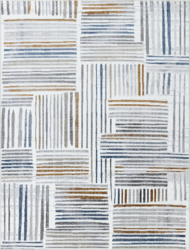 Nova - 5'3" X 7' Area Rug - Multi / White