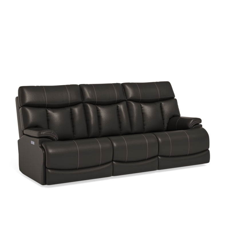 Clive - Power Reclining Sofa with Power Headrests & Lumbar - Dark Brown