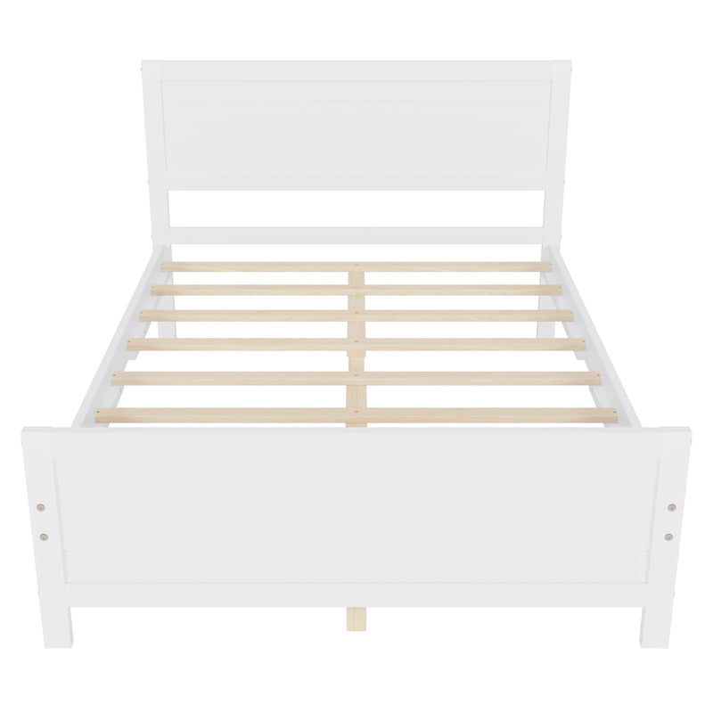 Wood Platform Bed Frame With Headboard, Mattress Foundation With Wood Slat Support, No Box Spring Needed