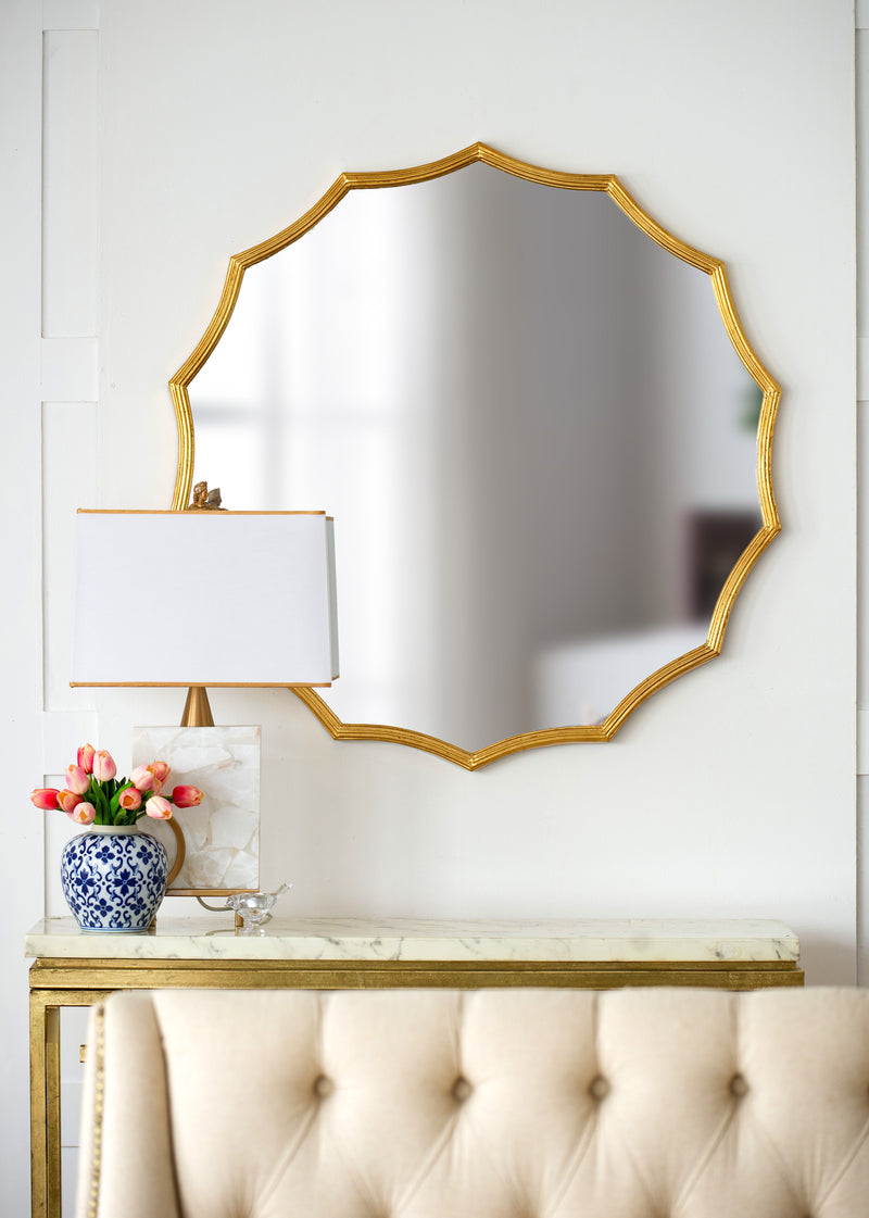 Round Sunburst Wall Mirror, Wall Decor Mirror For Entryway Bedroom Living Room - Gold